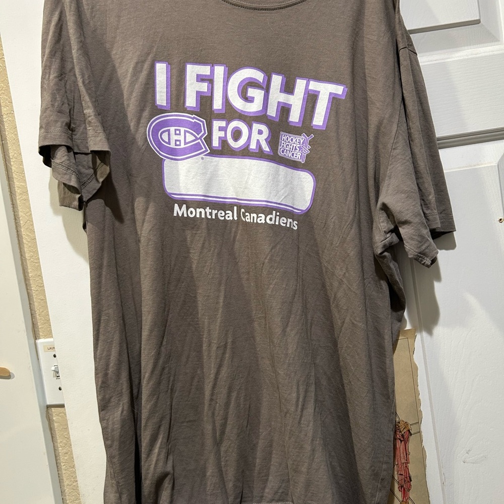 Montreal Canadiens Gray I fight for Cancer T-Shirt